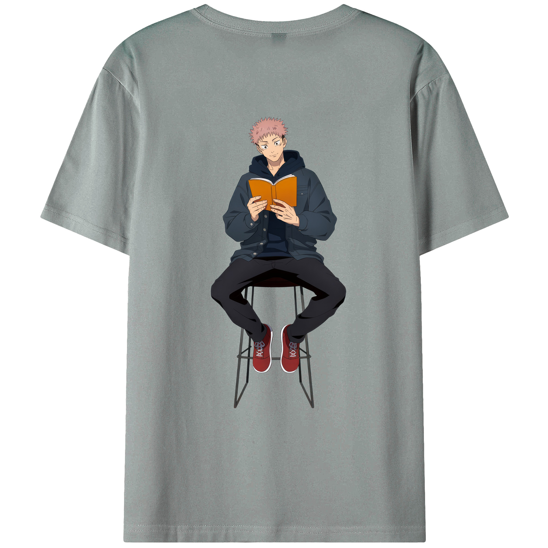 （画像用） 呪術廻戦 Jujutsu Kaisen 綿100％ メンズ半袖Tシャツ（バックプリント） 通気性